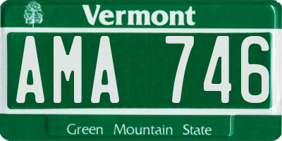 VT license plate AMA746