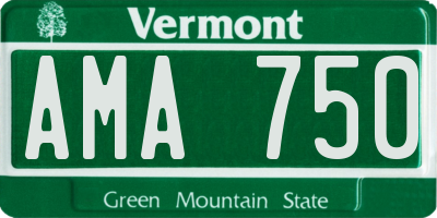 VT license plate AMA750