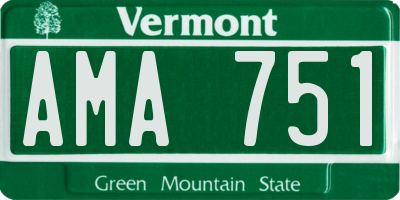 VT license plate AMA751