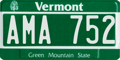VT license plate AMA752