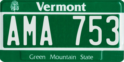 VT license plate AMA753