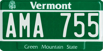 VT license plate AMA755