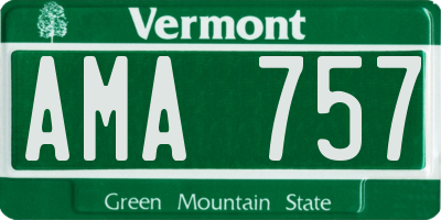 VT license plate AMA757