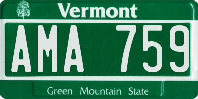 VT license plate AMA759