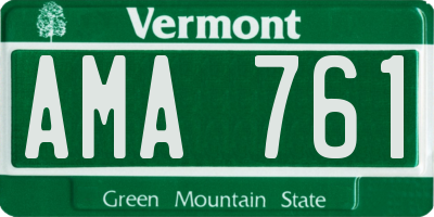 VT license plate AMA761