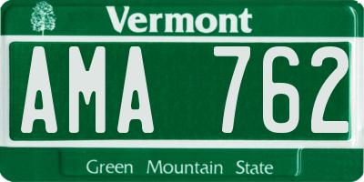 VT license plate AMA762