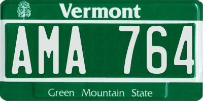 VT license plate AMA764