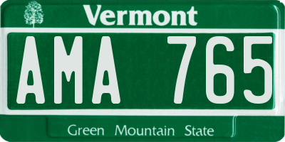 VT license plate AMA765