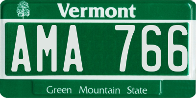 VT license plate AMA766