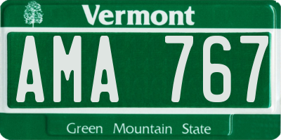 VT license plate AMA767