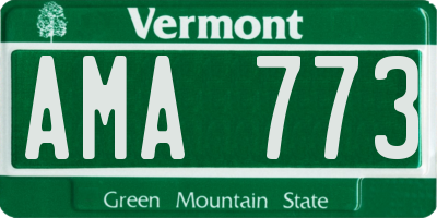VT license plate AMA773