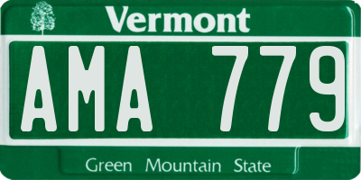 VT license plate AMA779