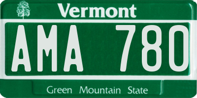 VT license plate AMA780