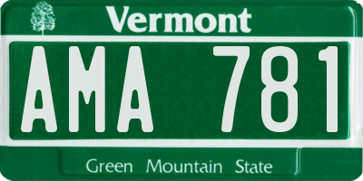 VT license plate AMA781