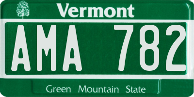 VT license plate AMA782