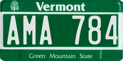 VT license plate AMA784