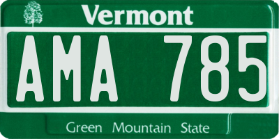 VT license plate AMA785