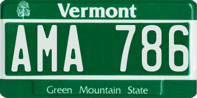 VT license plate AMA786