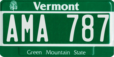 VT license plate AMA787