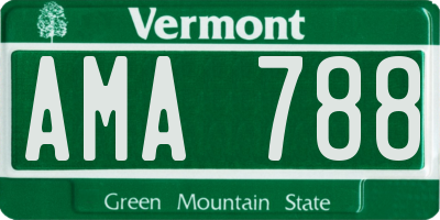 VT license plate AMA788
