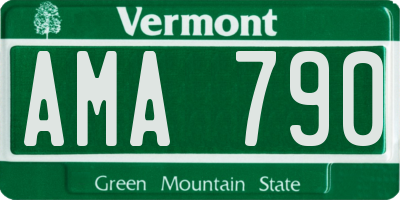 VT license plate AMA790