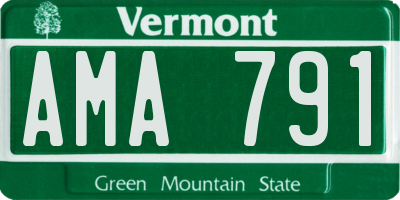 VT license plate AMA791