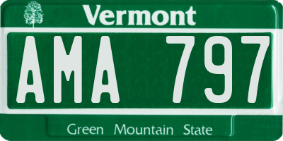 VT license plate AMA797