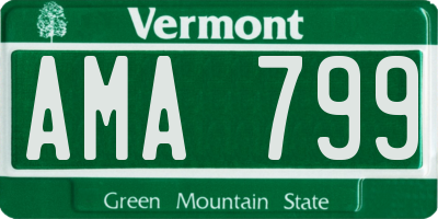 VT license plate AMA799