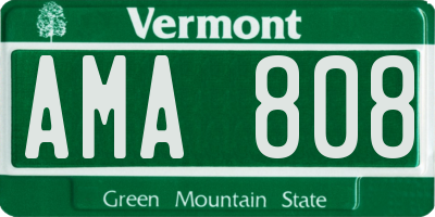 VT license plate AMA808