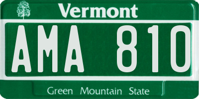 VT license plate AMA810