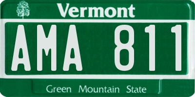 VT license plate AMA811