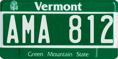 VT license plate AMA812