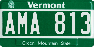VT license plate AMA813