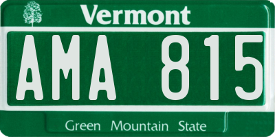 VT license plate AMA815