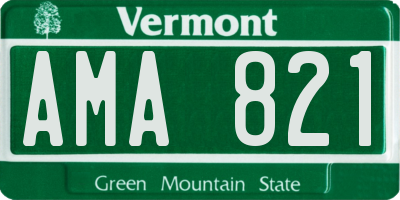 VT license plate AMA821