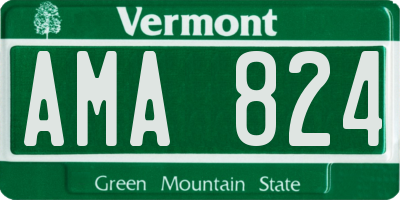 VT license plate AMA824