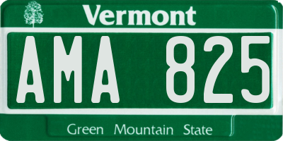 VT license plate AMA825