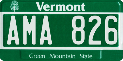 VT license plate AMA826