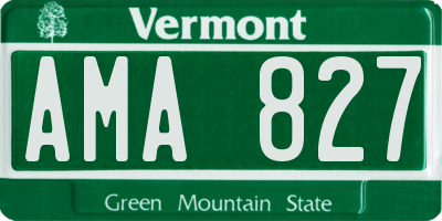 VT license plate AMA827