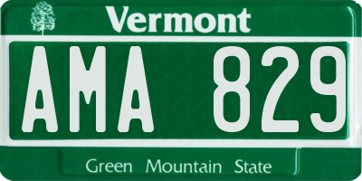 VT license plate AMA829