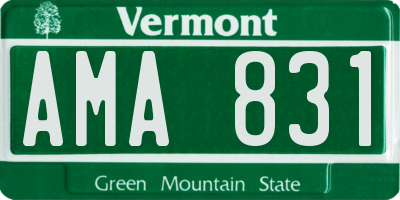 VT license plate AMA831