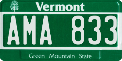 VT license plate AMA833