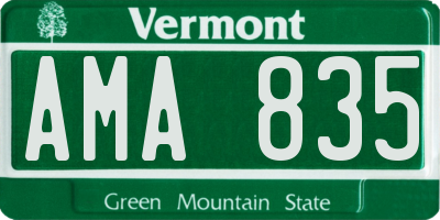 VT license plate AMA835