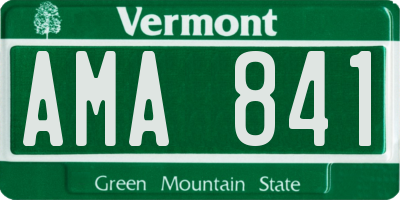 VT license plate AMA841