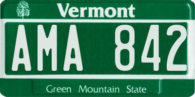 VT license plate AMA842