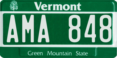 VT license plate AMA848