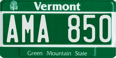 VT license plate AMA850