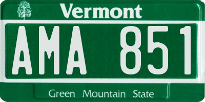 VT license plate AMA851