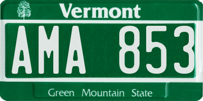 VT license plate AMA853