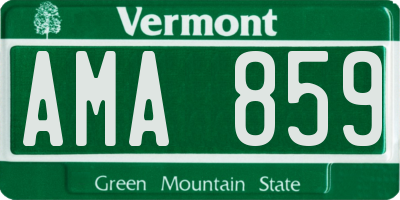 VT license plate AMA859